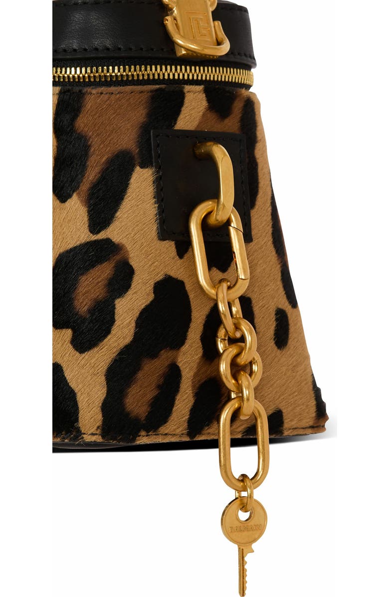 Balmain Pulse Vanity Leopard Print Leather Bag, Alternate, color,