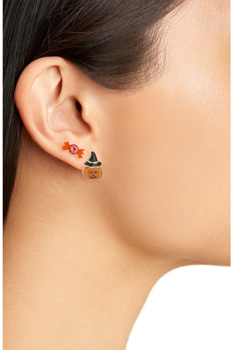6-Pack Halloween Stud Earrings, Alternate, color, ORANGE MULTI- GOLD