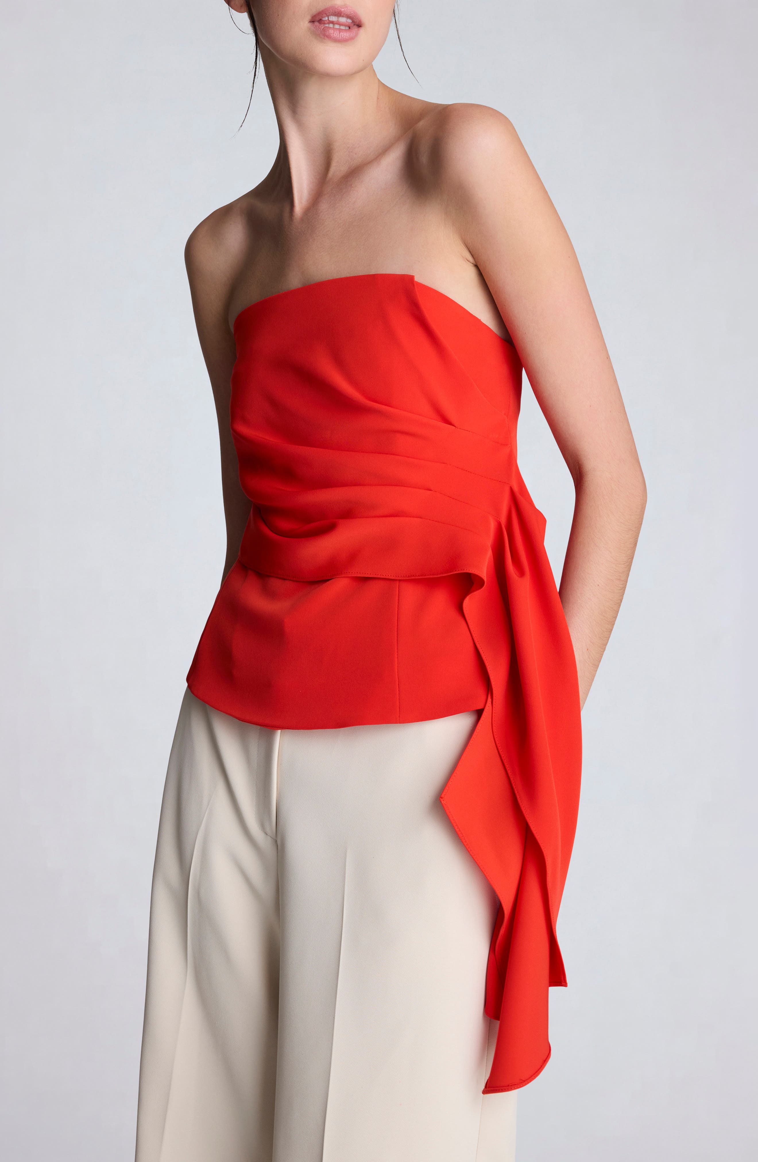 Pleated Strapless Top