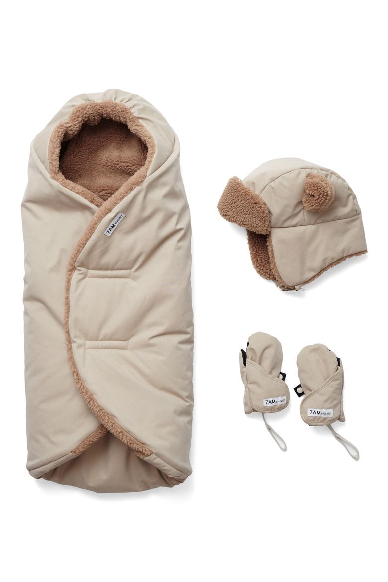 Nido Benji Winter Wrap, Alternate, color, OAT/ CACAO