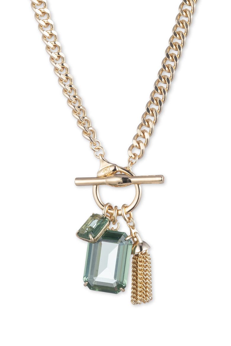 Erinite Charm Toggle Necklace, Main, color, GREEN