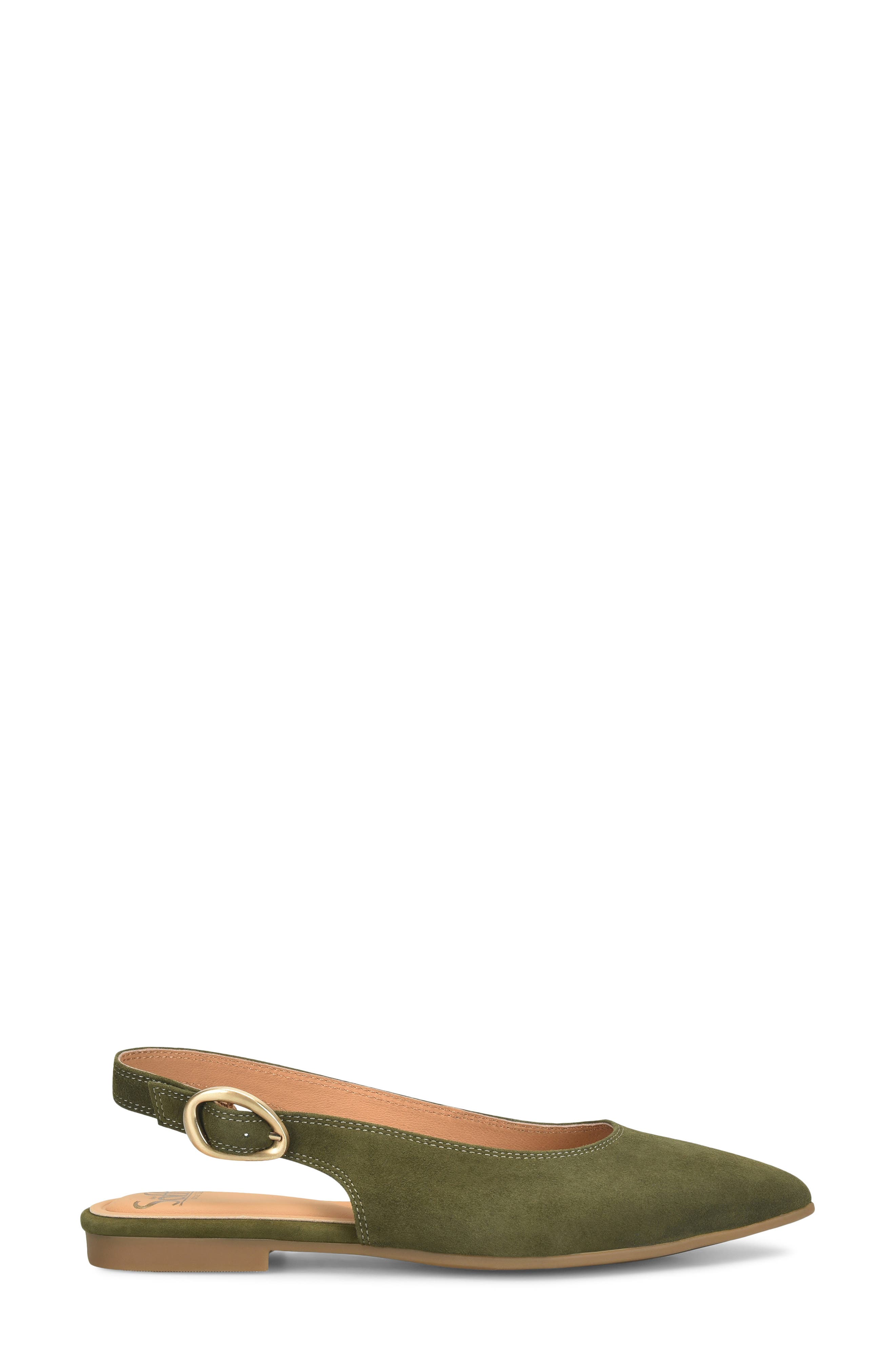 Marcella Slingback Pointed Toe Flat, Alternate, color, FERN