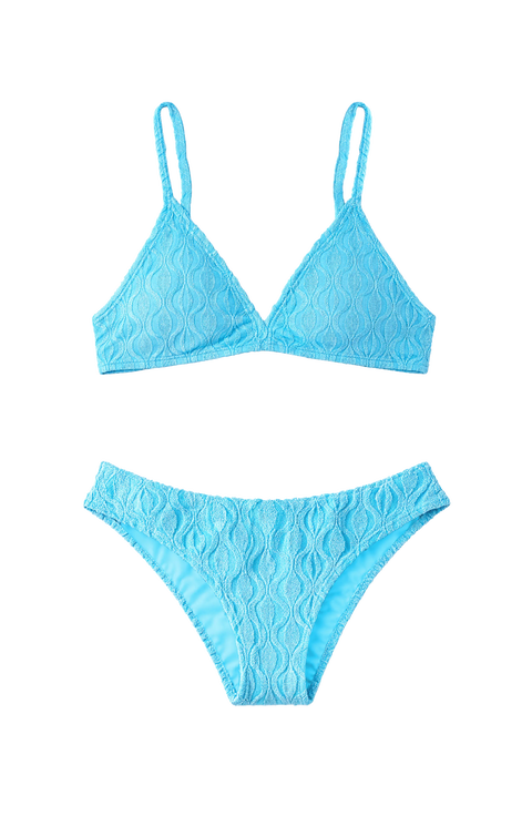 Terry Triangle Bikini Swimsuit