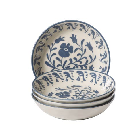 2-Time Oprah's Favorite Things Valencia Flor 4 Piece Stoneware 8in Dinner Bowl Set