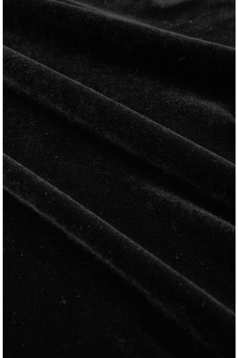Dalia One Shoulder Velvet Midi Dress, Alternate, color, BLACK