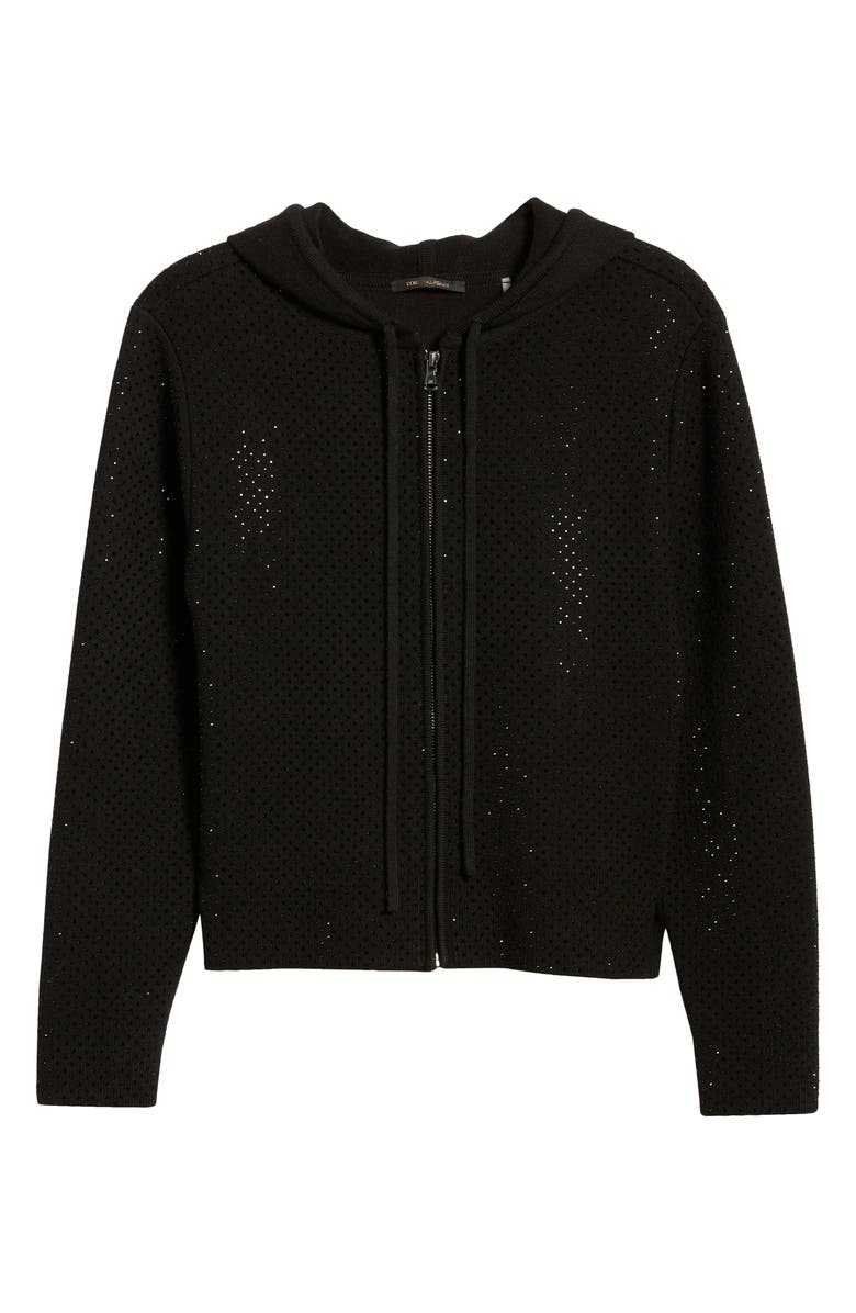 KOBI HALPERIN Beaded Mesh Hoodie Sweater, Alternate, color, 
