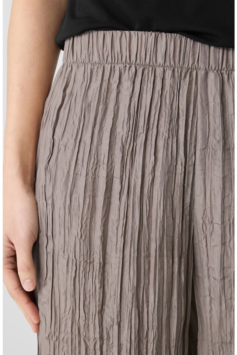 Crinkled Silk Wide Leg Pants, Alternate, color, COCOA