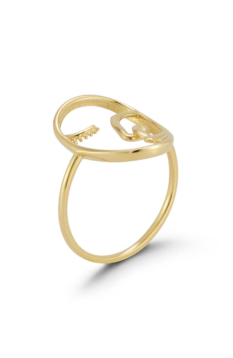 Ember Fine Jewelry 14K Gold Artsy Face Ring, Alternate, color, Gold