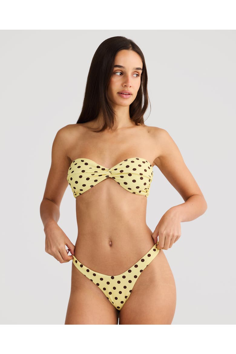 Positano Swim Top, Alternate, color, Yellow Polka