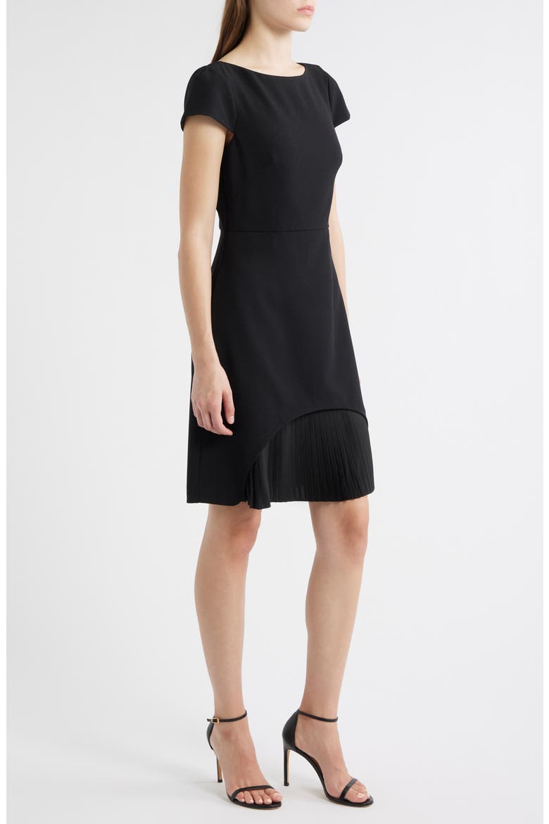 Stretch Crepe Cocktail Dress, Alternate, color, BLACK