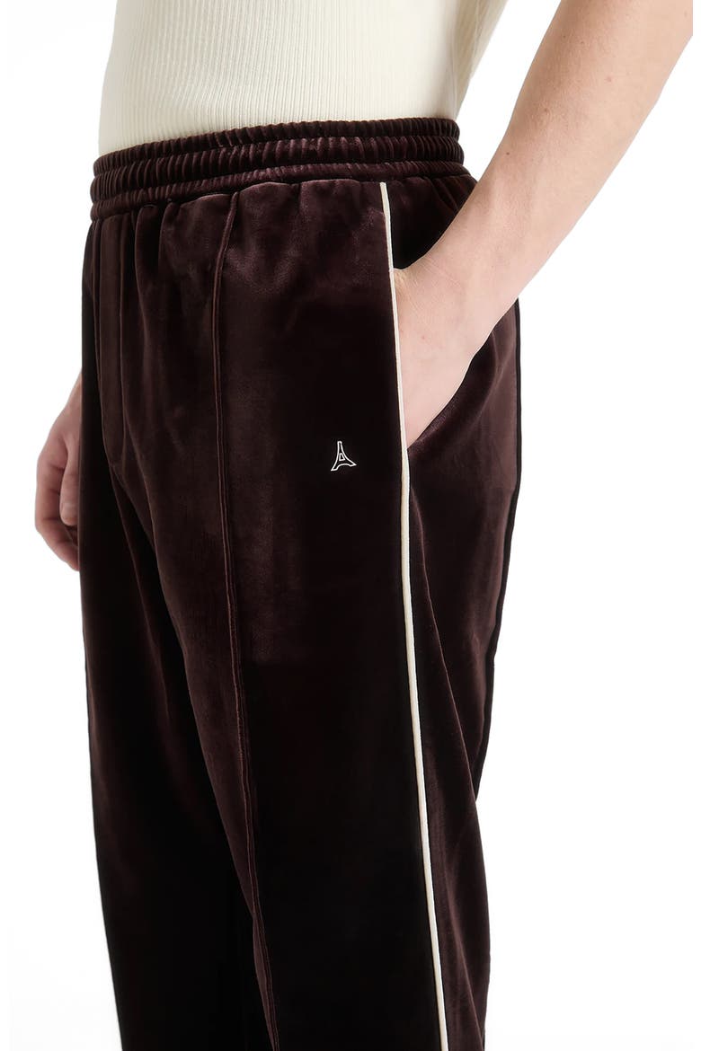 Eiffel Velour Track Pants, Alternate, color, Brown
