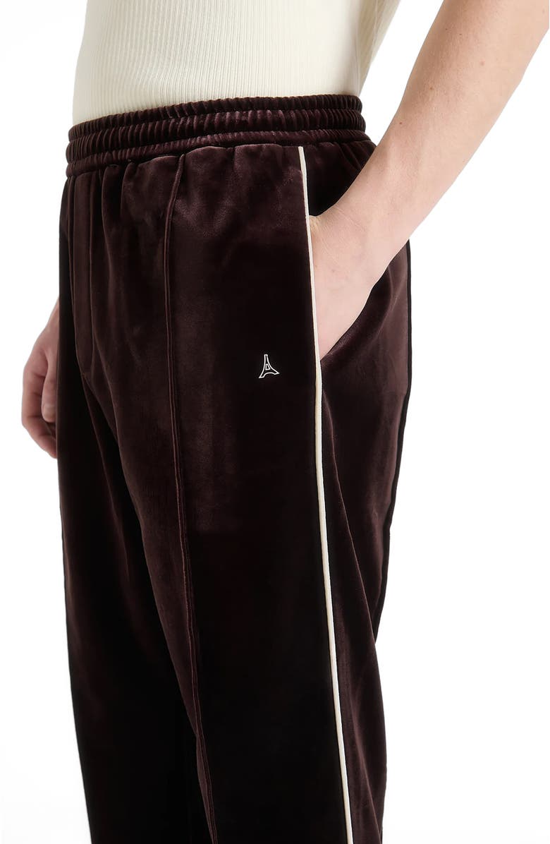 Manière De Voir Eiffel Velour Track Pants, Alternate, color, Brown