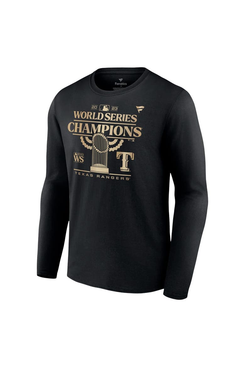 Men's Fanatics Branded Black Texas Rangers 2023 World Series Champions Parade Long Sleeve T-Shirt, Alternate, color, Black
