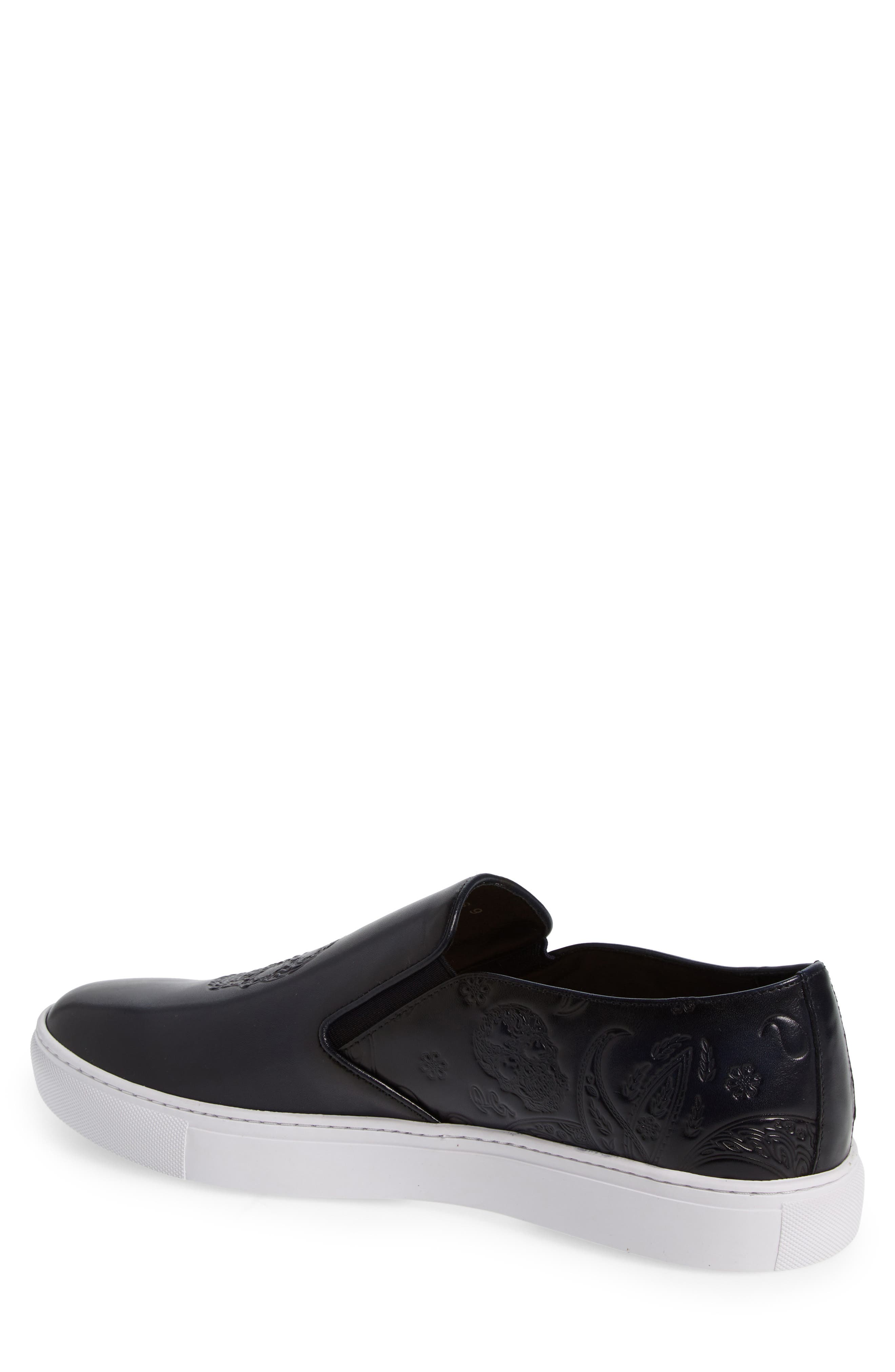 Robert Graham Floyd Debossed Leather Sneaker, Alternate, color, 