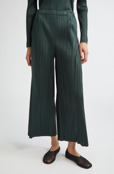 Monthly Colors December Pleated Crop Wide Leg Pants