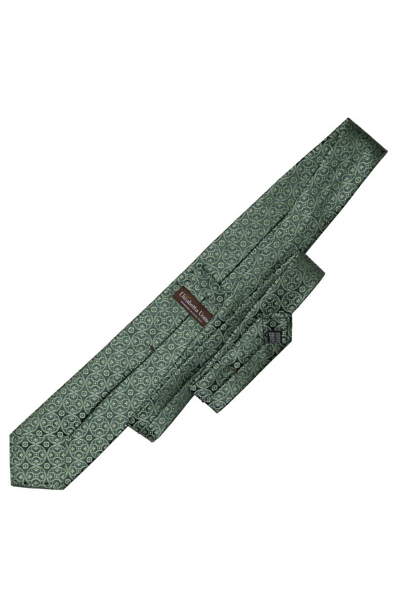 Elizabetta Palladio - Extra Long Silk Jacquard Tie for Men, Alternate, color, Forest Green