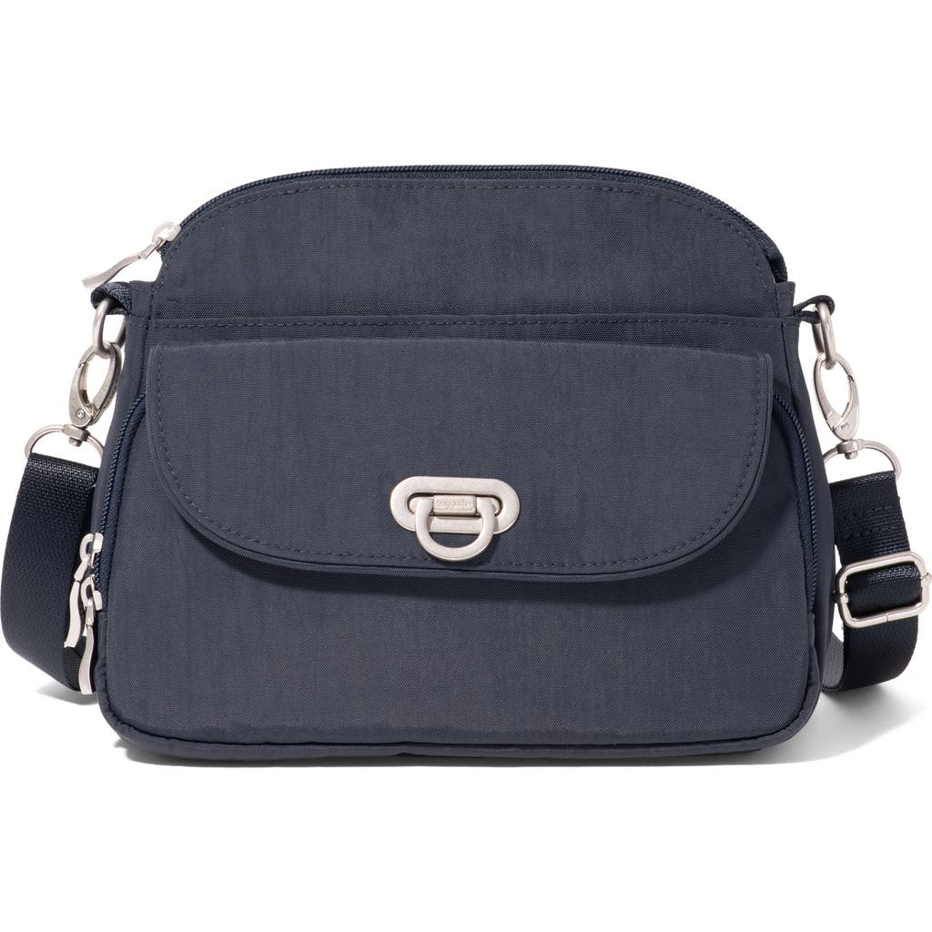 Baggallini Coastal Flip Lock Crossbody Bag In Blue