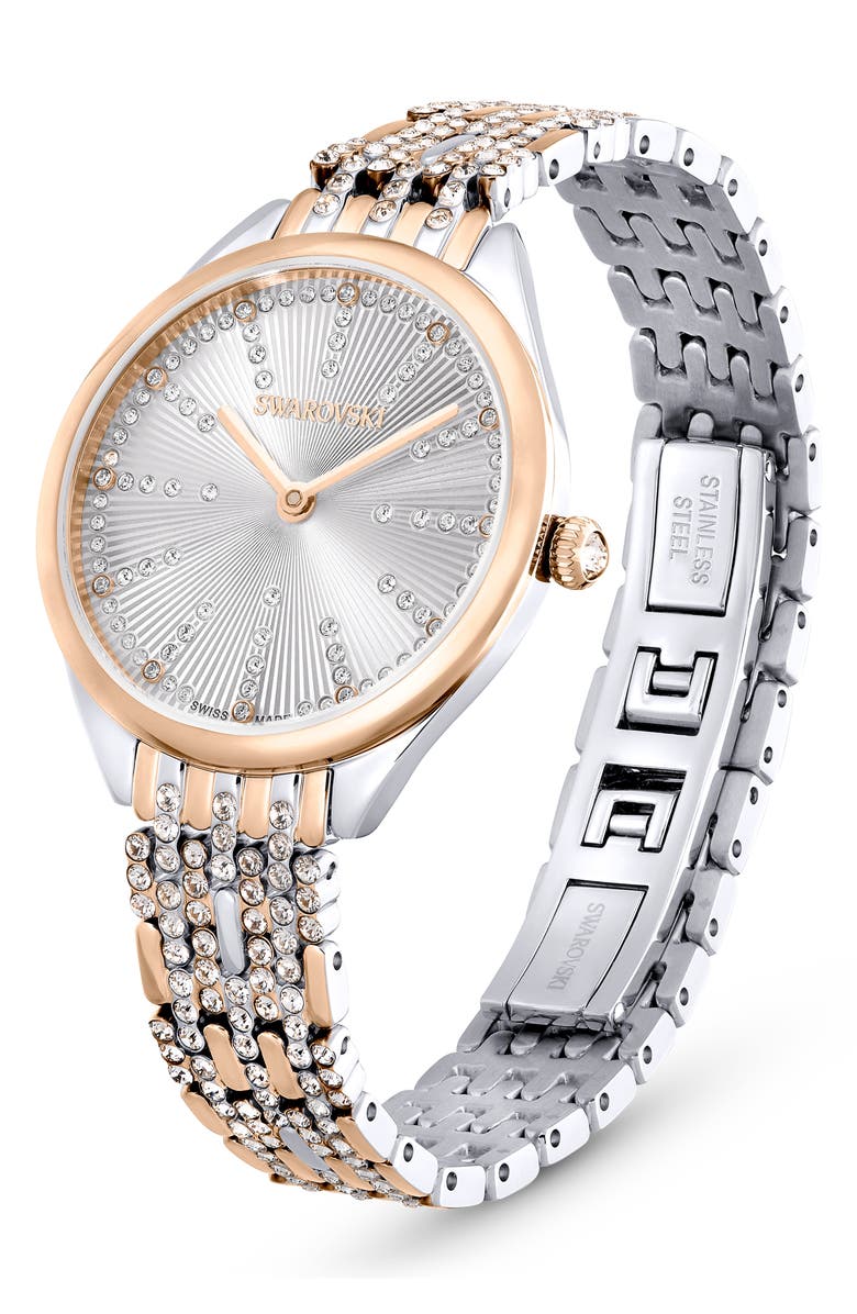 Swarovski Attract Bracelet Watch, 30mm, Alternate, color, Rose Gold