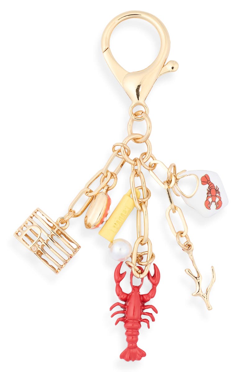 Leith Lobster Bag Charm, Main, color, Red Multi- Gold