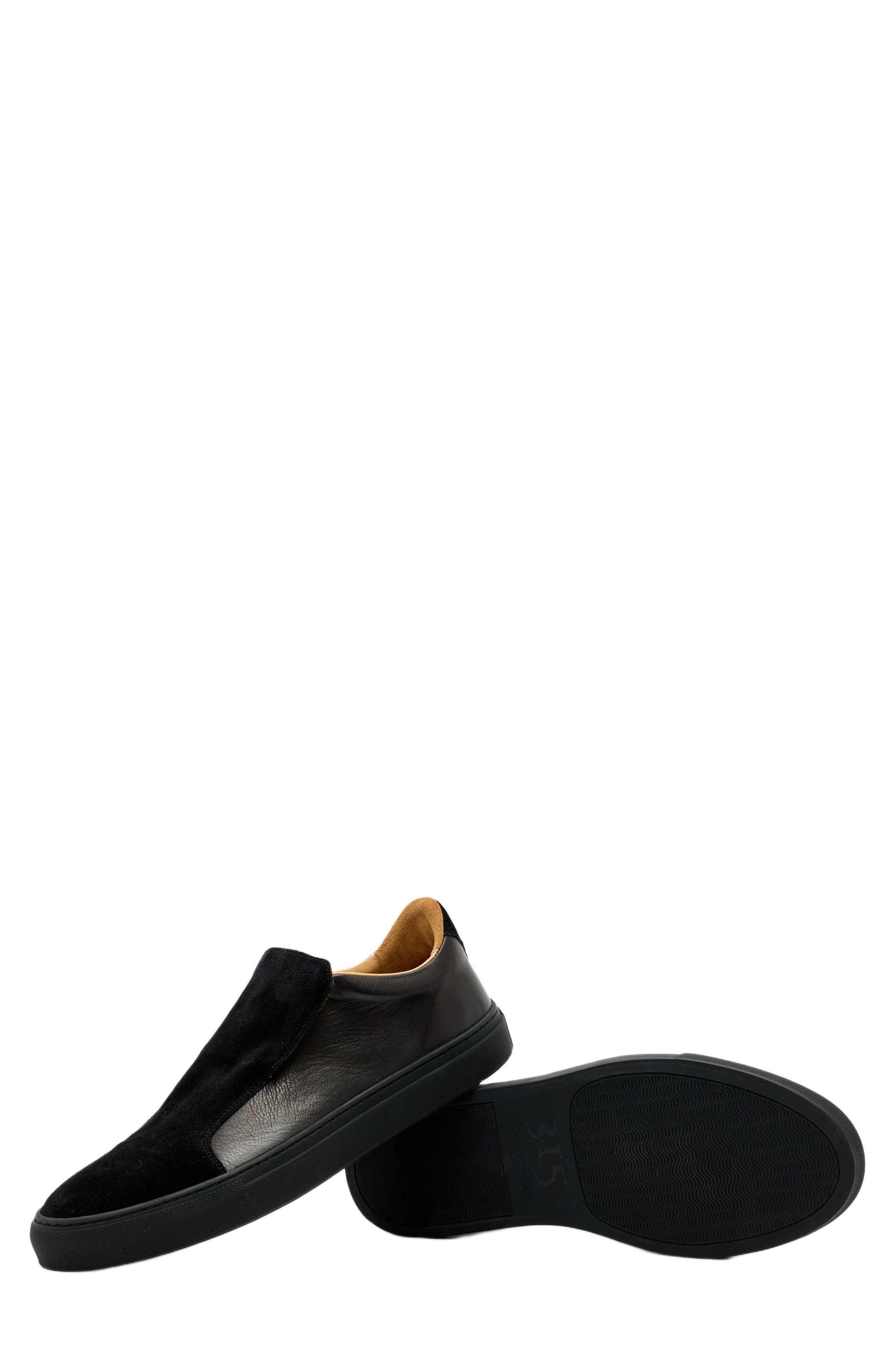 John Varvatos Reed Laceless Low Top Sneaker, Alternate, color, Black