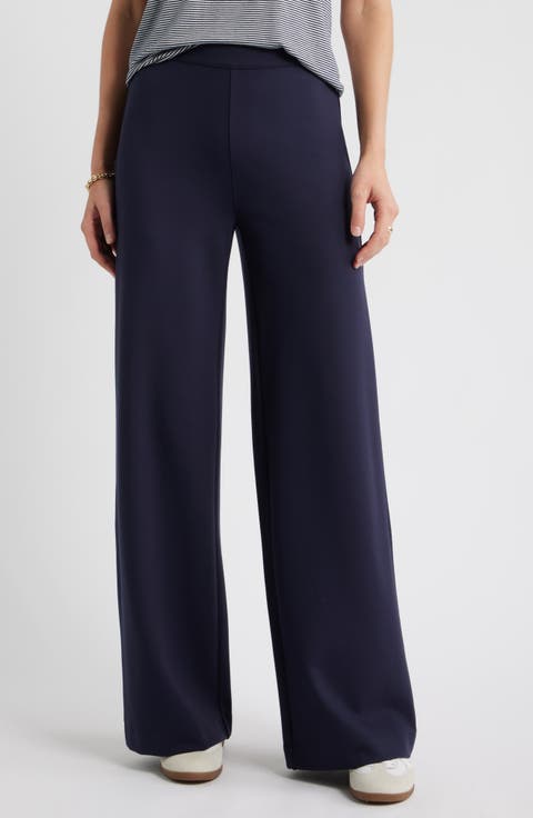 High Waist Wide Leg Ponte Pants