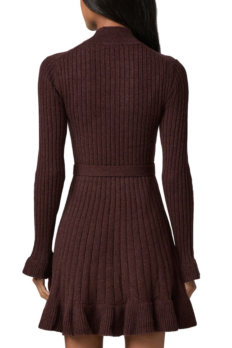 Sandria Wool & Cotton Blend Sweater Dress, Alternate, color, PORT