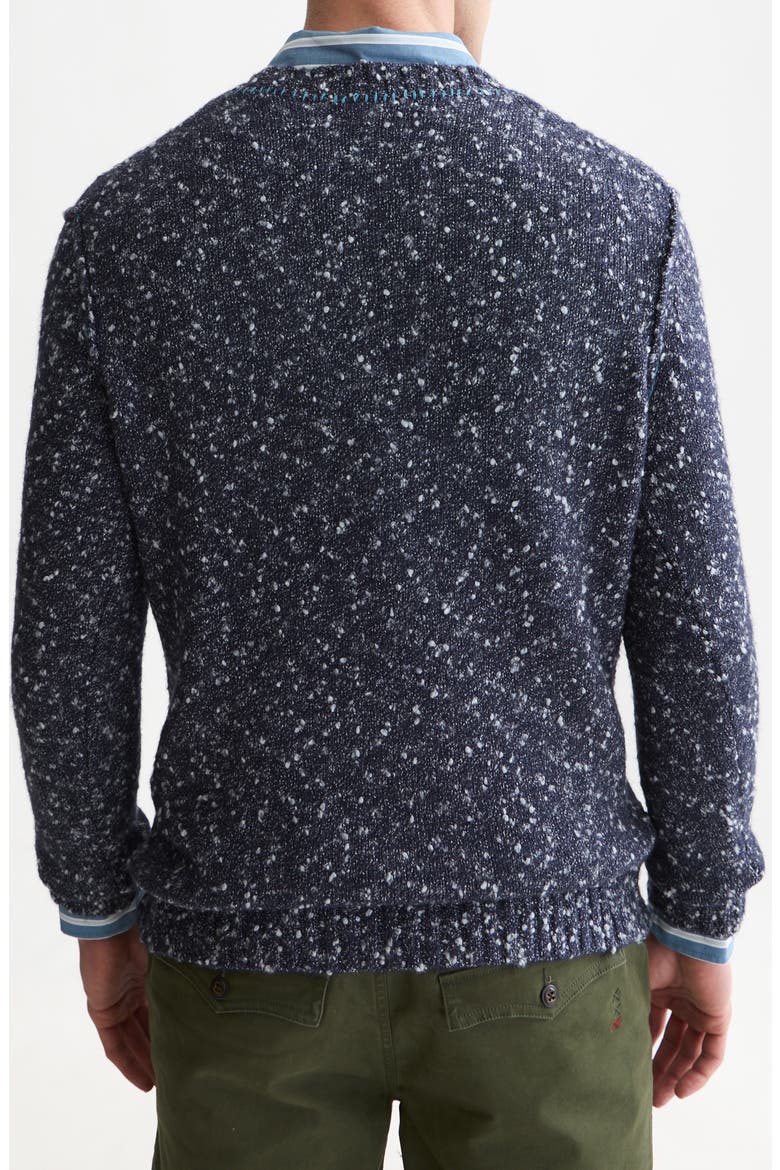 Melange Bouclé Crewneck Sweater, Alternate, color, SKY CAPTAIN