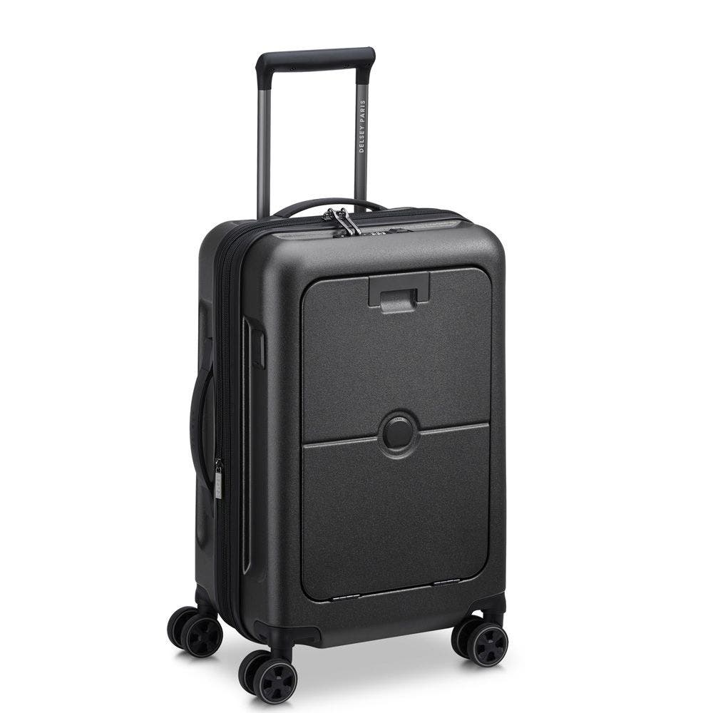 Delsey Paris Turenne 2.0 Carry-On  22-Inch Spinner Luggage with Front Pocket, Alternate, color, Black