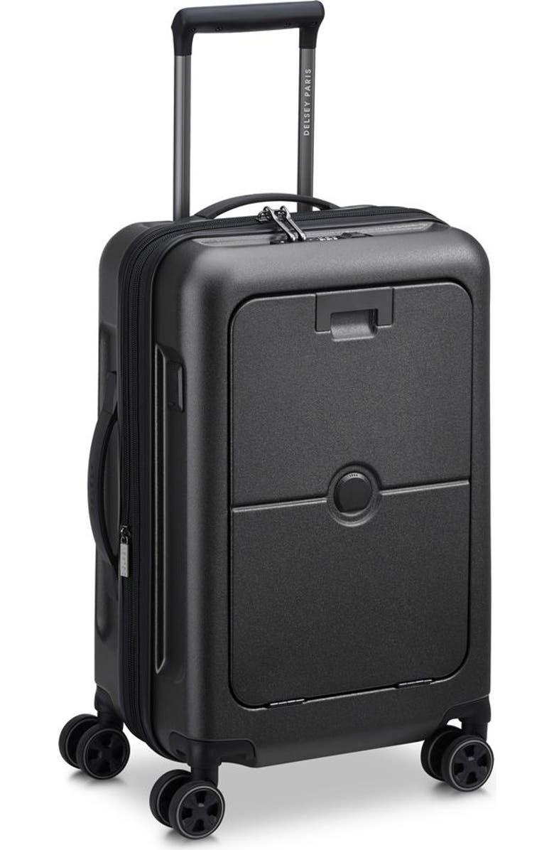 Delsey Paris Turenne 2.0 Carry-On 22-Inch Spinner Luggage with Front Pocket, Alternate, color, Black