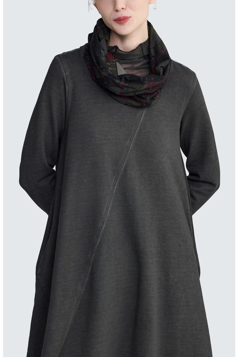 Dewy Sculptural Jersey Collar Scarf, Main, color, Smoky Print