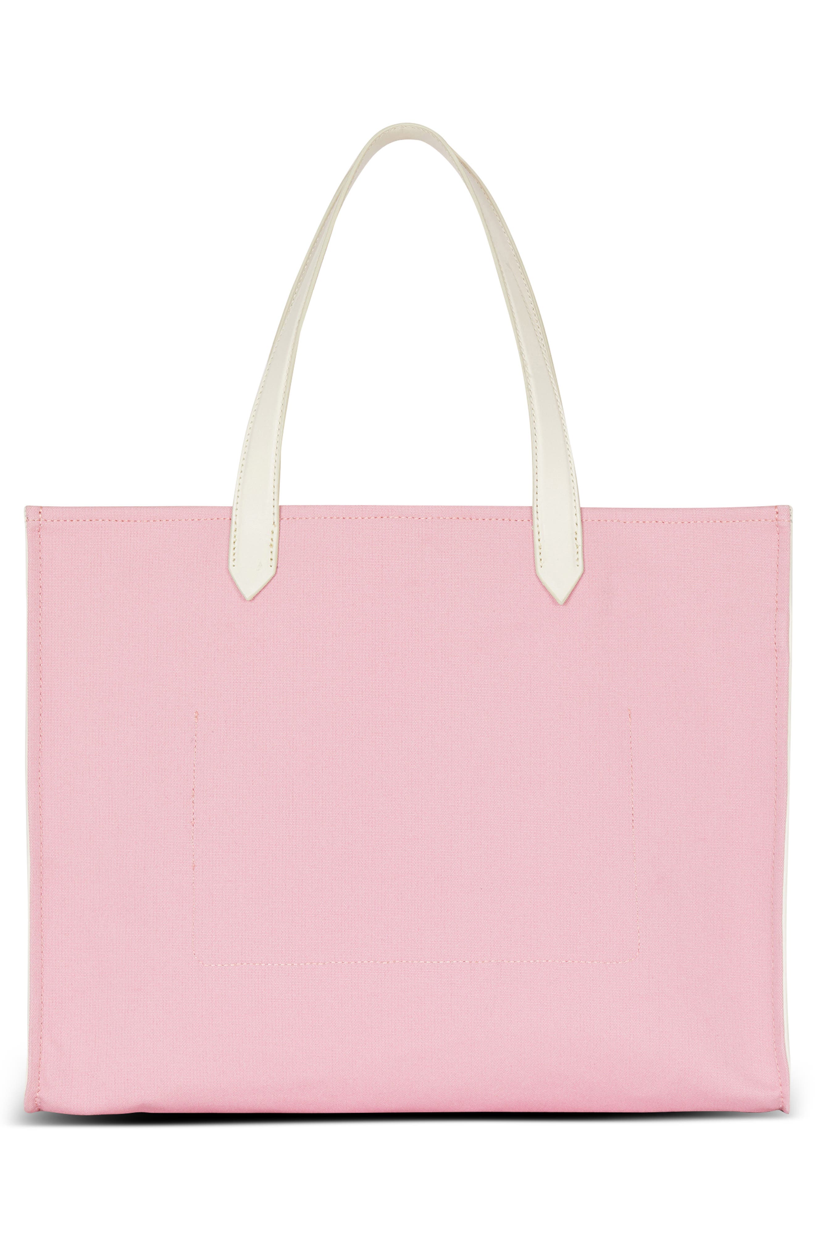 Balmain Medium B-Army Logo Canvas Shopper Tote, Alternate, color, 