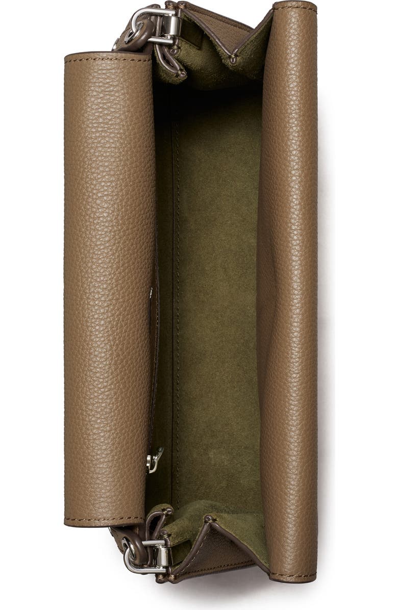 Tory Burch Lee Radziwill Leather Shoulder Bag, Alternate, color, Wild Mushroom