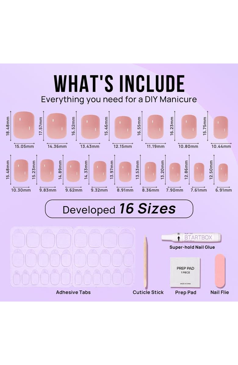 Btartboxnails Press-on Nails Set Short Square, Alternate, color, Cinnamon
