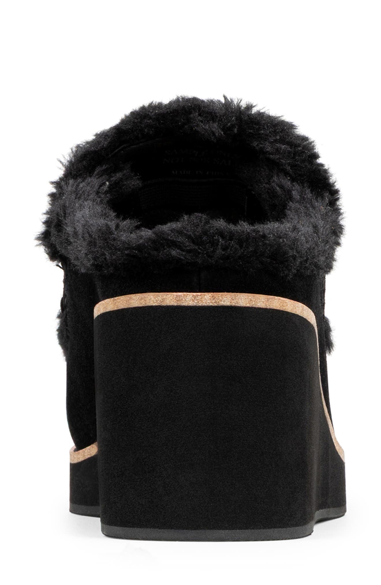 Faux Shearling Lined Wedge Clog