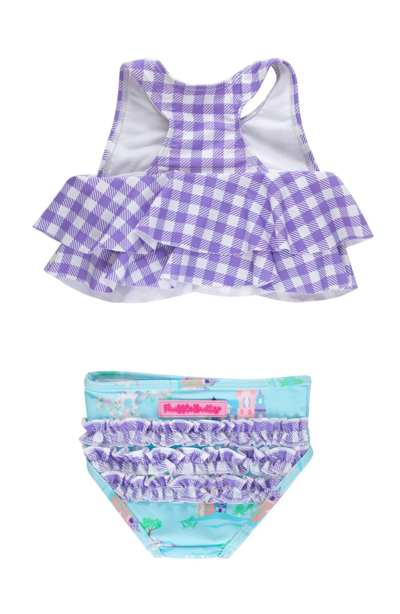 RuffleButts Girls Flounce Bikini, Alternate, color, Once Upon A Castle