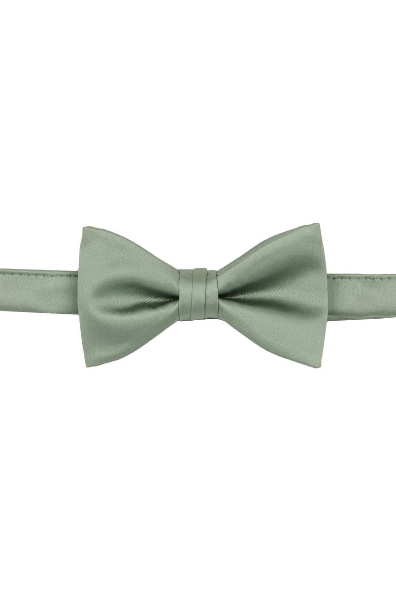 Brooklyn Brigade Men's Solid Satin Pre-Tied Bow Tie, Main, color, Sage
