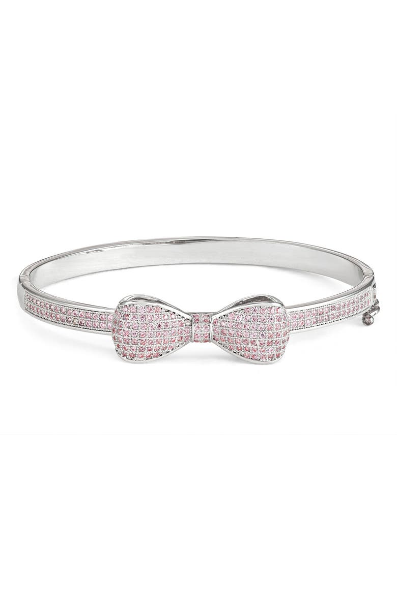 FZN Kids' Cubic Zirconia Pavé Bow Bracelet, Main, color, White