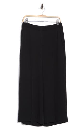 Vince Crop Wide Leg Pants In Black
