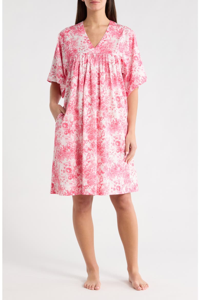 Toile de Jouy Caftan Nightgown, Main, color, PINK LEMONADE