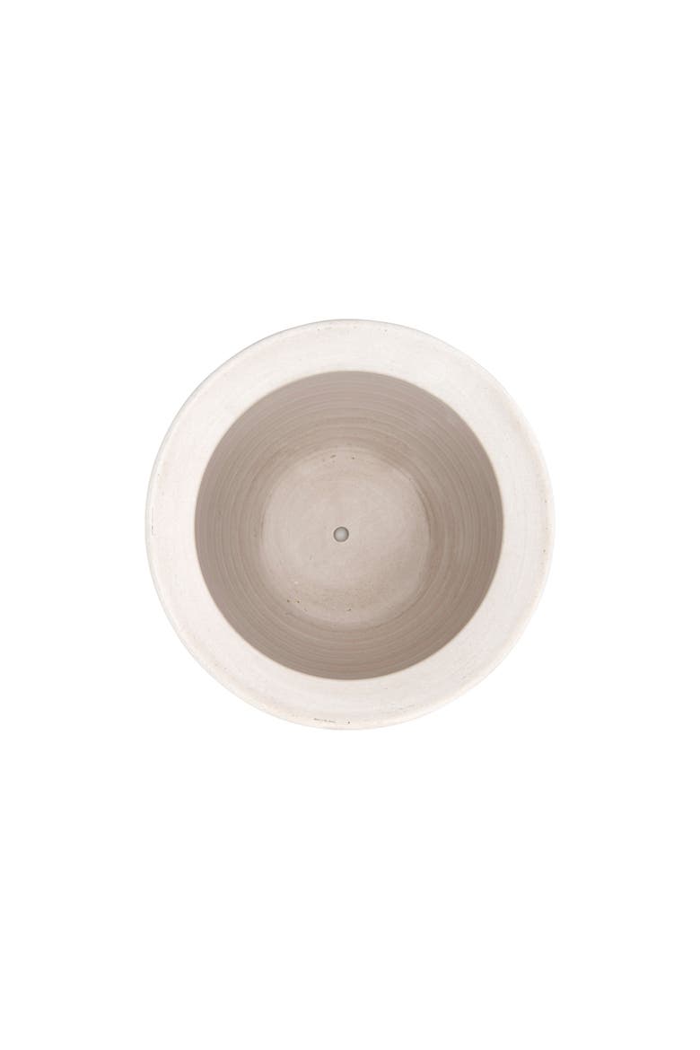 Coastal Embossed Textured Stoneware Planter, Matte White, Alternate, color, Cream