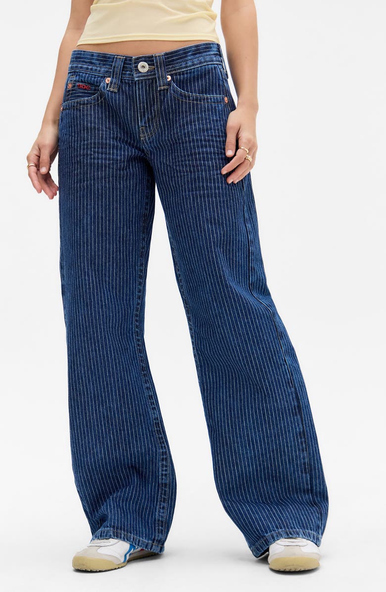 BDG Urban Outfitters Kayla Pinstripe Wide Leg Jeans, Main, color, 