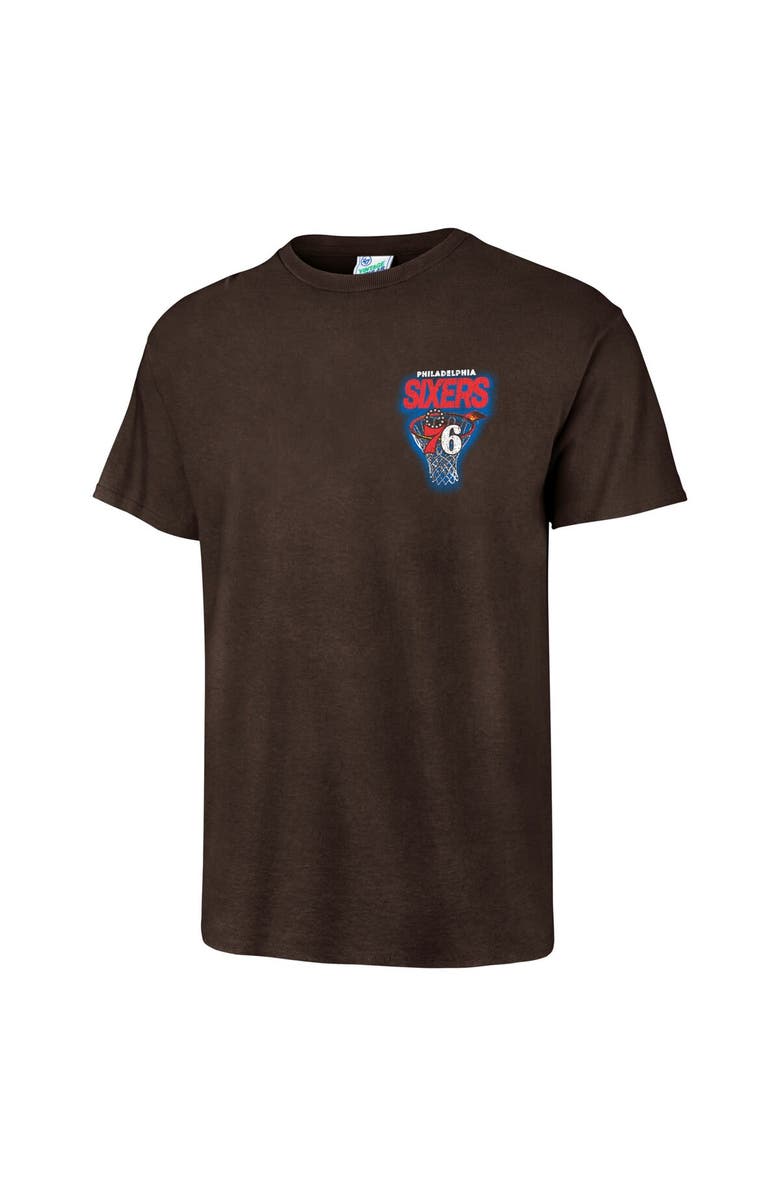'47 Men's '47 Brown Philadelphia 76ers Vintage Tubular Dagger Tradition Premium T-Shirt, Alternate, color, 