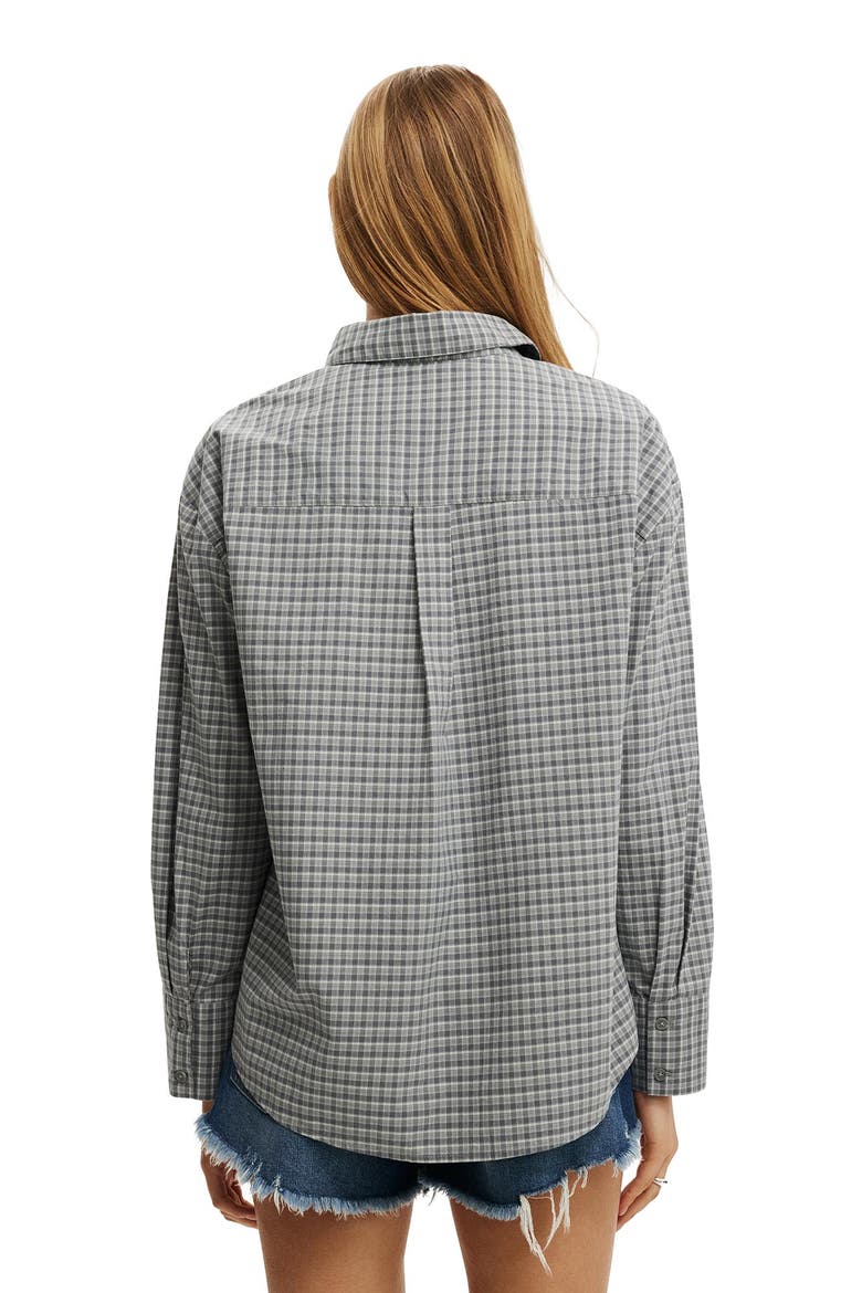 Women's Sloane Oversized Shirt, Alternate, color, Micro Check Pewter