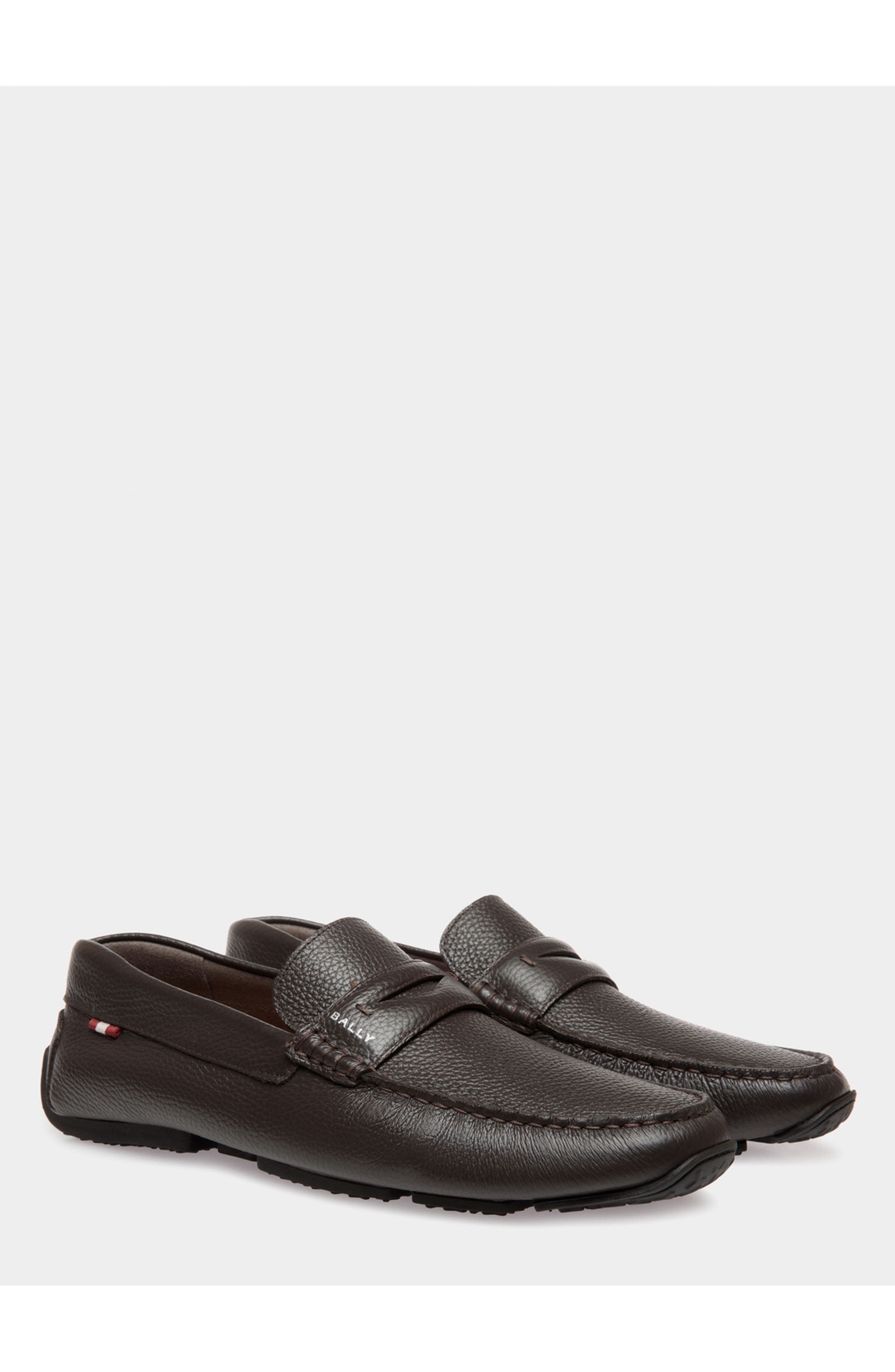 Bally Pilot Driver In Leather with Calf Leather Lining, Alternate, color, Ebano 21