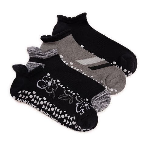Muk Luks Women’s Studio Socks - 4 Pair Pack Low Cut Ankle Cotton Socks