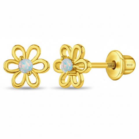 Opal Flower Girl Earrings