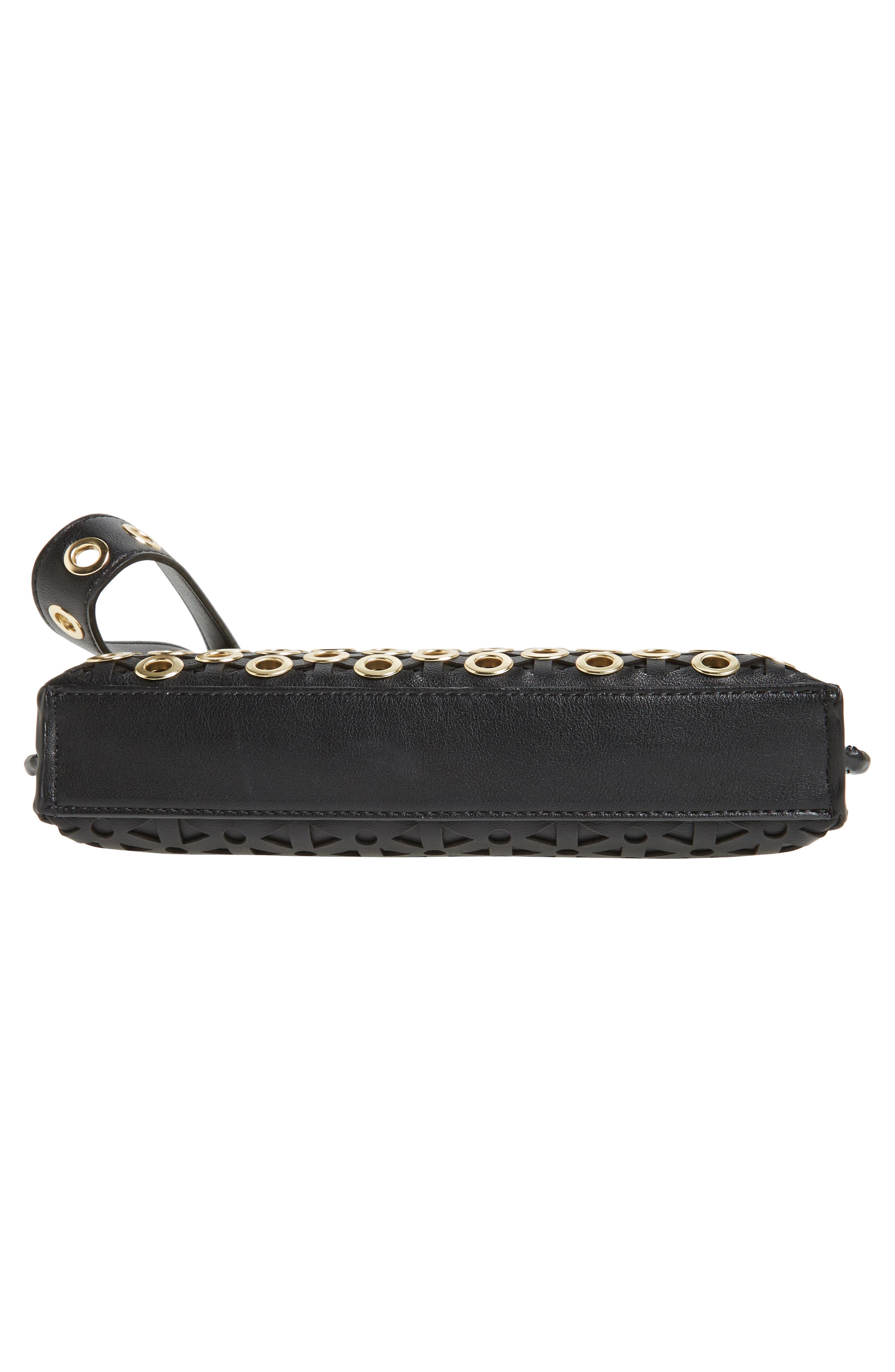 Skyler Faux Leather Clutch, Alternate, color, BLACK