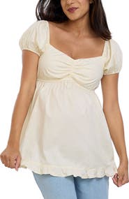 MOTHERHOOD MATERNITY Off the Shoulder Short Sleeve Babydoll Maternity Top