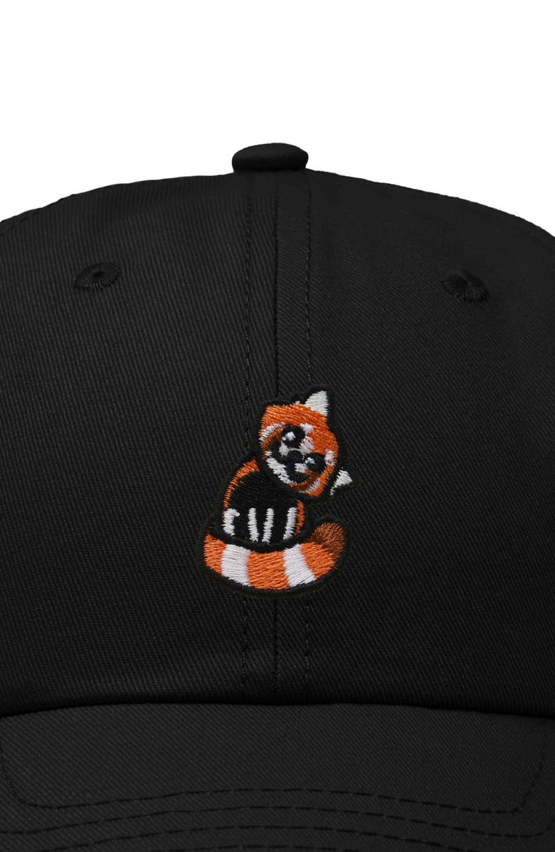 Dalix Red Panda Embroidered Dad Hat, Alternate, color, Black