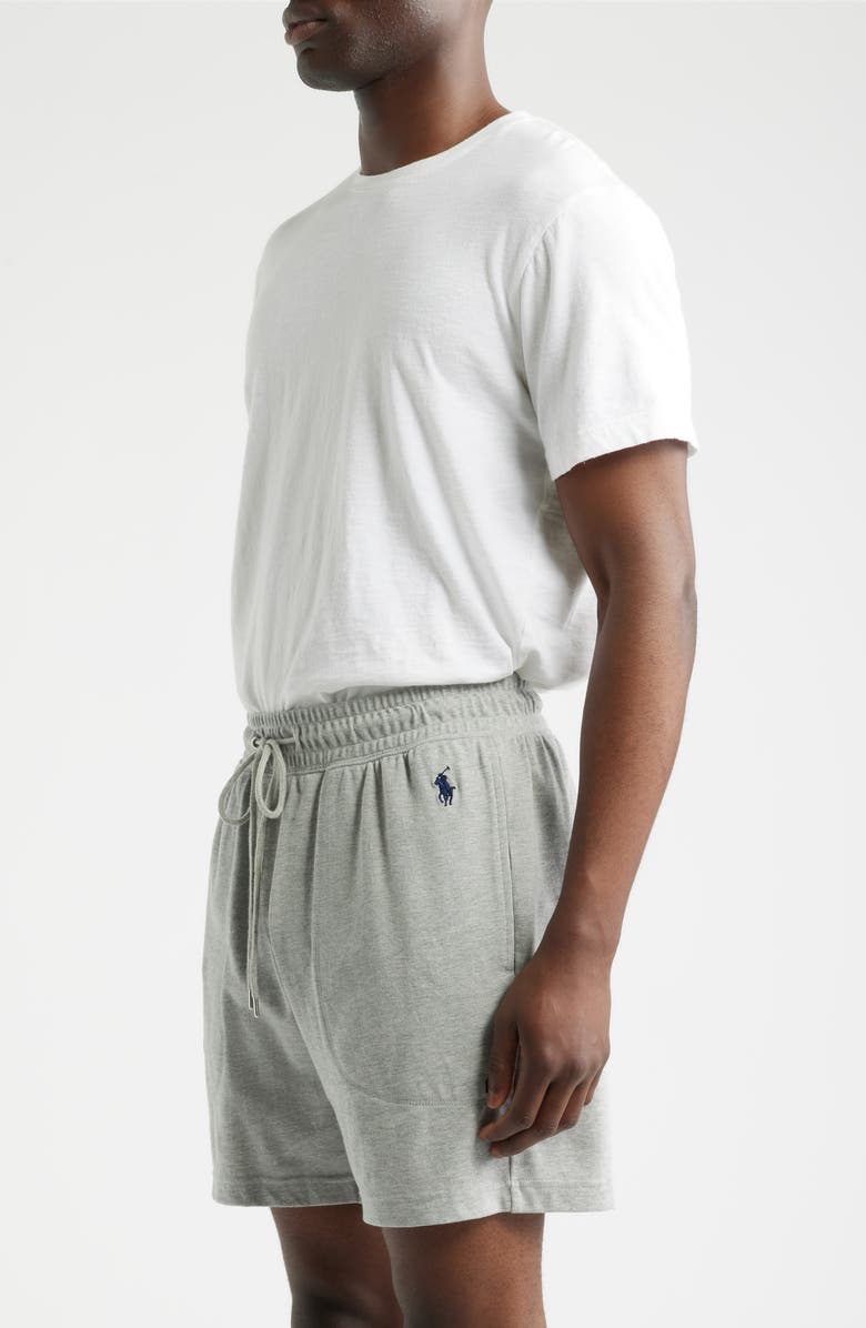 Polo Ralph Lauren Featherweight 6-Inch Cotton Blend Piqué Pajama Shorts, Alternate, color, Andover Heather Cruise Navy